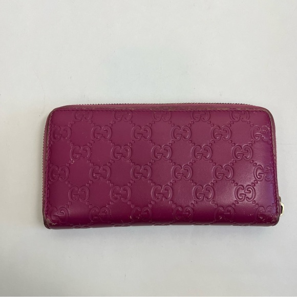GUCCI Guccissima Signature Bowy Zip Around Wallet Peonia Flower - Picture 7 of 16
